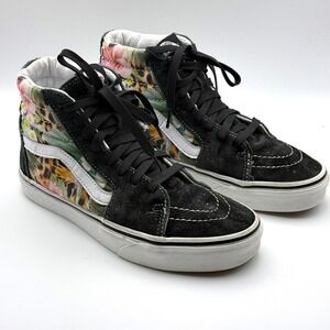 Vans Sk8-Hi tropical animal Black Suede High Top Sneakers Womens 6.5 Mens 5